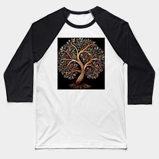 Aboriginal Art Inspired Tree of Life a digital dot art painting Baseball T-Shirt